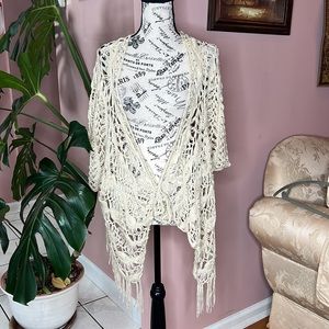 Love & Liberty Crochet Cardigan Beige Size L